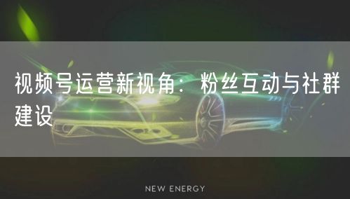 视频号运营新视角：粉丝互动与社群建设