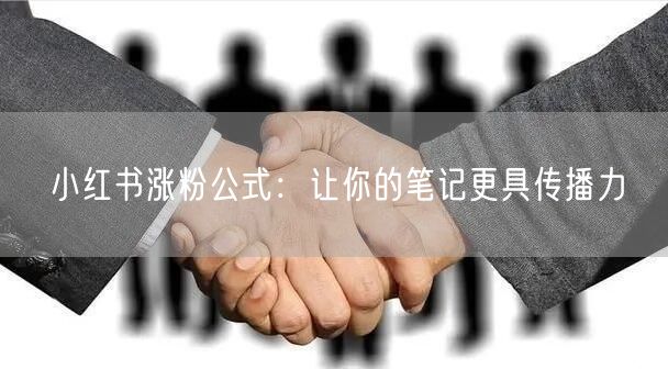 小红书涨粉公式：让你的笔记更具传播力